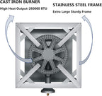 Stainless Steel Burner Propane Burner, 260,000BTU High Pressure Outdoor Propane Cooker, Heavy Duty Gas Burners for Outdoor Cooking For Turkey Fry, Seafood Boil(Stainless Steel) SS1750