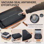 Fanwoli Rolling Vacuum Backpack Travel with One-Button Compression, Expandable Carry-On Suitcase Luggage, Approved TSA Lock & Water-Proof Laptop Compartment for Outdoor/Family/Business Trips
