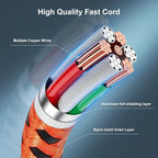 Essri 2Pack for iPhone Charger Cord 1FT, Lighting Cable 1 Feet to USB Charging Cable, Nylon Braided Charging Cord 1 Foot Compatible with iPhone 14 13 12 11 X XS XR 15 Pad - Orange
