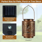 Solar Lanterns Outdoor Waterproof Hummingbird and Iris Garden Decor Gifts for Women Hanging Solar Lights with Metal Design Warm Light for Patio Yard Porch