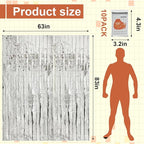 10 Pack Emergency Mylar Thermal Blankets - 63"x83" Extra Large Survival Space Blankets, Heavy Duty Reflective Camping Gear for First Aid, Hiking & Outdoor Safety (Gold-Sliver)