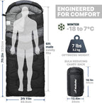 MalloMe Sleeping Bags for Adults Cold Weather & Warm - Backpacking Camping Sleeping Bag for Kids 10-12, Girls, Boys - Lightweight Compact Camping Essentials Gear Accessories Hiking Sleep Must Haves