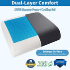 YOUFI Extra Thick Large Seat Cushion -19 X 17.5 X 4 Inch Gel Memory Foam Cushion with Carry Handle Non Slip Bottom - Pain Relief Coccyx Cushion for Wheelchair Office Chair (Black (1PACK))
