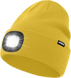 ATNKE LED Lighted Beanie Hat,USB Rechargeable 4 LED Running Headlamp Bright Cap with The Light Gifts for Men and Women