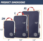 Extra Large Compression Packing Cube 6 Piece Set for Travel and Check Luggage by TRIPPED Travel Gear