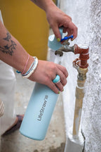 LifeStraw Go Series – Insulated Stainless Steel Water Filter Bottle for Travel and Everyday Use, Removes Bacteria, Parasites and Microplastics, Improves Taste, 18oz Seafoam