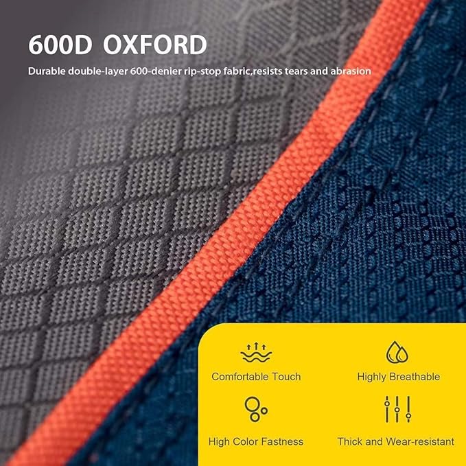 FAIR WIND 2 Pack Oversized Fully Padded Camping Chair with Lumbar Support, Heavy Duty Cooler Bag Fold Chair Support 450 LBS, Blue