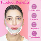 V Line Lifting Mask Chin Strap for Sleeping, Face Lifting Strap, Chin Lifting Mask, Chin Strap, Jawline Shaper, Jaw Strap, Double Chin Reducer, Face Lift Tape & Snoring Solution (Pink-)