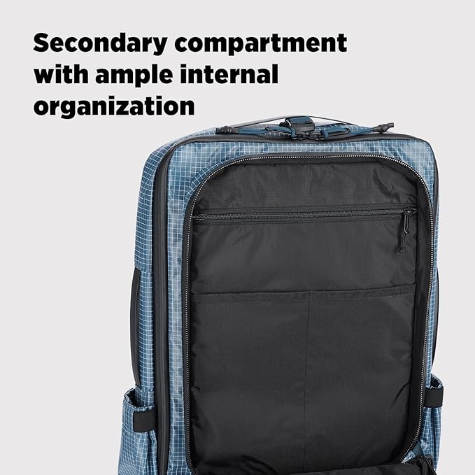 Topo Designs Global Travel Bag 30-40 Liter - Carry-on Compliant Versatile Pack, 3 Carry Options, External Laptop Sleeve (Eco-Friendly, 30L, Apex Black)
