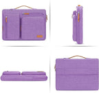 MOSISO 360 Protective Laptop Shoulder Bag,13-13.3 inch Computer Bag Compatible with MacBook Pro 14, HP, Dell, Lenovo, Asus Notebook,Side Open Messenger Bag with 4 Zipper Pockets&Handle, Lilac