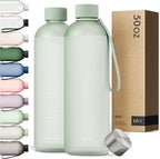KIVY Large Water Bottle 50oz [Lightweight & Shatterproof] Fits Backpack & Cupholder for Travel, Sports, School - Green water bottle no straw - 1.5 Liter water bottles - 50oz Water bottle