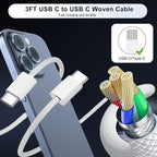 iPhone 17 Pro Max Fast Charger,2-Pack USB C 2in1 Dual PD Charging Block with USB C Woven Charger Cable for iPhone 17/17 Pro/Air/iPhone 16 Pro Max/16 Plus/16E/15 Pro Max/15 Plus,iPad Pro/Air/Mini