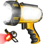 2025 Upgrade 10000mAh Super Bright Rechargeable Spotlight 90,000 Lumen Flashlight Handheld Spotlight,Spot Light Outdoor Runtime 48+ Hrs,Flashlight Searchlight Flood Camping Hunting Boating with Tripod