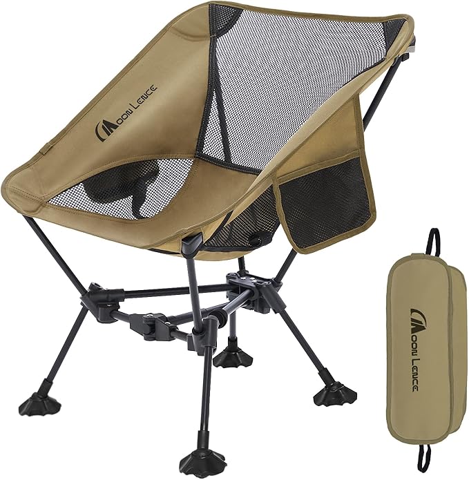 MOON LENCE Portable Camping Chair Backpacking Chair - The 4th Generation Ultralight Folding Chair - Compact, Lightweight Foldable Chairs for Hiking Mountaineering, Beach