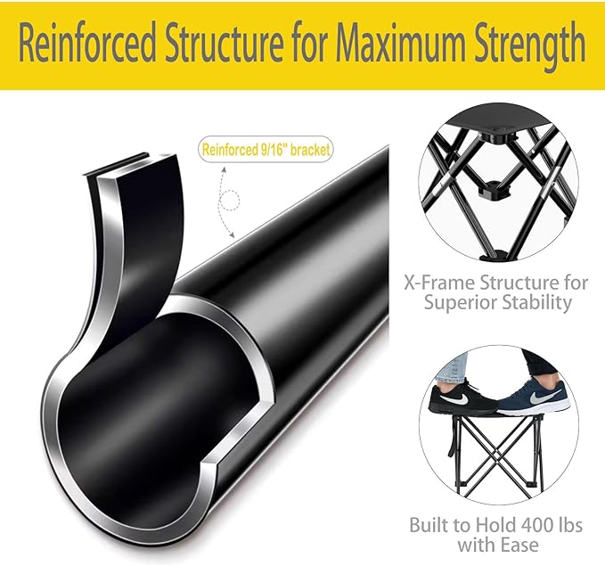 HASIKA Collapsible Stool Foot Rest 2 Pack Folding Stool Portable Outdoor Ottoman 400lbs Strong Support Camping Stool for Travel Gardening Fishing Hiking BBQ