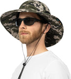 SUN CUBE Wide Brim Sun Hat Men Women, Fishing Hats Sun UV Protection, Mens Hiking Bucket Hat Safari Beach Boonie, UPF 50+