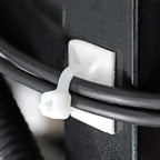 3/4" Strong Back-Glue Self Adhesive White Cable Zip Tie Mounts 100pcs with 8" Ties, Screws, Outdoor Sticky Wire Fasteners Cable Clips Management Anchors Organizer Holders Squares