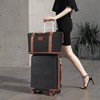 Kono Suitcase Set 3 Piece Luggage Set Expandable(only 28") Carry On Hardside Luggage with TSA Lock Spinner Wheels (Apricot Black, 6 piece set)