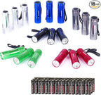 EverBrite 18-Pack Mini LED Flashlight Set - Portable Flashlights Ideal for Hurricane Supplies Camping, Night Reading, Cycling, BBQ, Party, Backpacking - Includes Lanyard & 54 x AAA Batteries