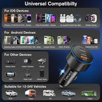 USB C Car Charger 5Pack, 3-Port 93W Dual PD USB-C & USB-A Fast Charging Cigarette Lighter USB Charger for Samsung S25 S24, Car Phone Adapter Accessories for iPhone 17/Air/16/15 Pro Max, Pixel