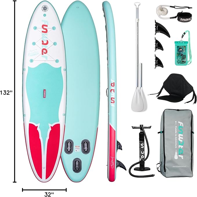 FunWater Inflatable Stand Up Paddle Board 10'/10'6"/11'/11'6" Paddle Board for Adults & Youth, Paddleboards Inflatable with Premium SUP Accessories, Wide Stable, Non-Slip Comfort Deck