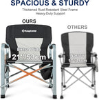 KingCamp XXL Oversized Directors Chair with Side Table, Heavy Duty Camping Chairs 600lbs with Cooler Bag, Portable Folding Camp Chair with Wide Seat for Camping Hiking Fishing Lawn Outdoor and Sports