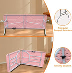 8 FT Folding Table with Carry Handle, Portable Fold-in-Half Plastic Table, Rectangle Foldable Table for Indoor/Outdoor Pink