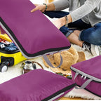 Hosuly 6 Pcs Large Compression Packing Cube Bag Travel Expandable Space Saving Organizers for Luggage Storage(Purple,17.3 x 12.6'')