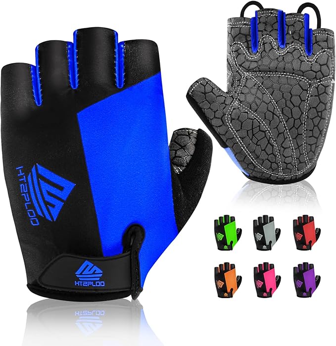 Bike Gloves for Men Women with Anti-Slip Shock-Absorbing Pad, Light Weight Half-Finger Cycling Gloves