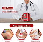 SuccorWare130 Pieces First Aid Kit with Hospital Grade Medical Supplies - Includes Emergency Blanket, Bandage - Great for Home, Outdoors, Office, Car, Travel, Camping, Hiking, Boating