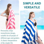 2 Packs Extra Large Bath Towels Striped Beach Towel Bathroom Sheets Soft Fluffy Cruise Essentials 2025 Swim Accessories Pool Stuff Must Have Spa Gadgets Poolside Items Vacation Hawaii Necessities