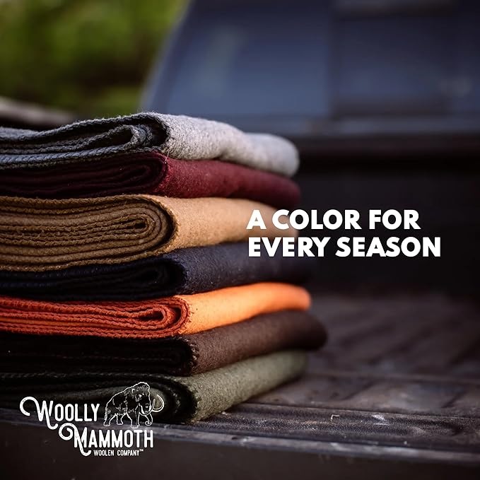 Woolly Mammoth Woolen Company Merino Wool Throw Blanket - 66 x 90 in, Hunter Green - Heavyweight Breathable Camping Blankets - Insulated for Hammock Camping - Washable Wool for Hunting Essentials