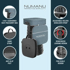 2025 Upgraded Square Collapsible Stool & 3IN1 Cushioned Carry Bag, Adjustable Height Folding Stool, Telescopic Camping Chair Retractable Seat or Footrest for Outdoors & Travel, 18" Max 620lbs