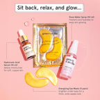 grace & stella Award-Winning Skin Care Set - Gifts for Women - Travel Essentials with Gold Eye Masks, Hyaluronic Acid Serum & Rose Spray, Beauty Gift Set - Birthday & Bachelorette Favors