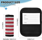 4Pcs Luggage Handle Wrap Suitcase Identifier Handle Covers Tags Soft Travel Bags Luggage Handle Gripper Accessories for Airplane Flying USA Flag