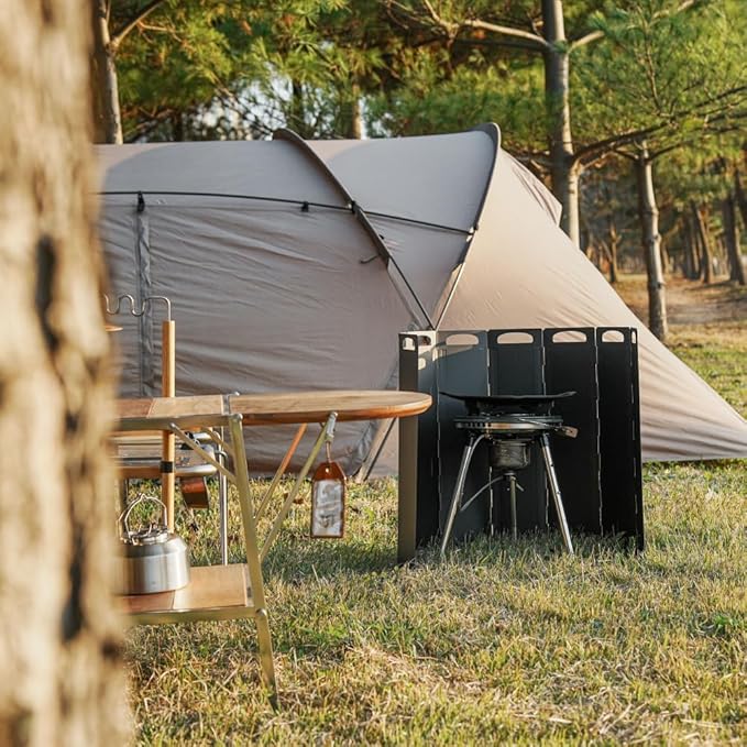 OLG Camp Stove Windscreen 23.6 inch Camping Shield (Tinplate) Wind Screen for Stoves