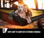 Bear Butt 2 Person Portable Hammock - Backpacking to Camping - Double Hammock for Travel & Outdoor