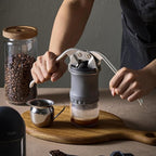 V4 Portable Lever Espresso Maker – Manual Espresso Machine with 51mm Ridgeless Filter Basket, Double Shot, Non-Pressurized, Perfect for Camping & Travel – by HUGH (Pressurized Filter)