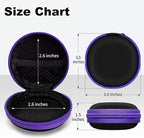 for Earphone Carry Case, 5-Pack Round Pocket Earbud Travel Carrying Case with Zipper for Smartphone Earphone, Wireless Headset, USB Cable, SD Cards Storage Bags, Masks and More