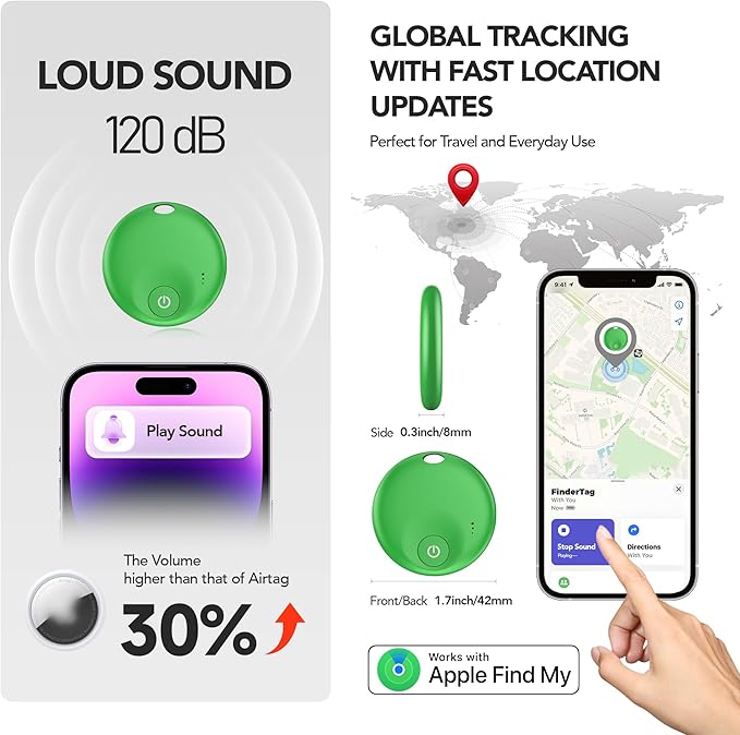 Air Tracker Tags-4 Pack: Bluetooth Tracker Tag, Item Finder Works with Apple Find My App, Trakcer Tag Locator for Your Keys, Wallet, Luggage, Backpack, and More.(ISO only) 4colors