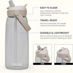 CamelBak Thrive Flip Straw 32oz Water Bottle with Tritan Renew – Easy Carry - Straw Top, Clear