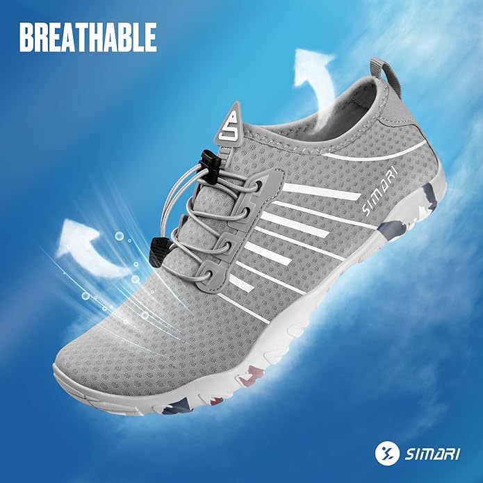 SIMARI Water Shoes for Women Men - Barefoot Quick-Dry Aqua Socks | Lightweight Swim Shoes for Surfing, Swimming, Beach Sports, Kayaking, Diving | Non-Slip Design
