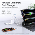 [2 Pack] LCGENS USB C Wall Charger Block 20W, Dual Port PD Power Delivery Fast Type C Charging Block Plug Compatible with iPhone 11/12/13/14/15/16/17 Pro Max, XS/XR/X, Ipad Pro, Samsung Galaxy