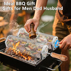 5PCS Grill Baskets For Outdoor Grill,Upgrade Buckle Rolling Nesting Grill Baskets,BBQ Accessories Tools Set With Brush,Tongs For Vegetables Camping,Birthday Gifts For Men Dad Husband,Fathers Day