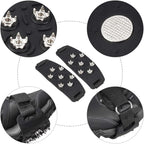 Crampon Traction Cleats Anti-Skid Traction Grips Crampons Spikes 7 Point Cleats for Footwear for Walking, Jogging, Hiking, Mountaineering Ice Snow Grips