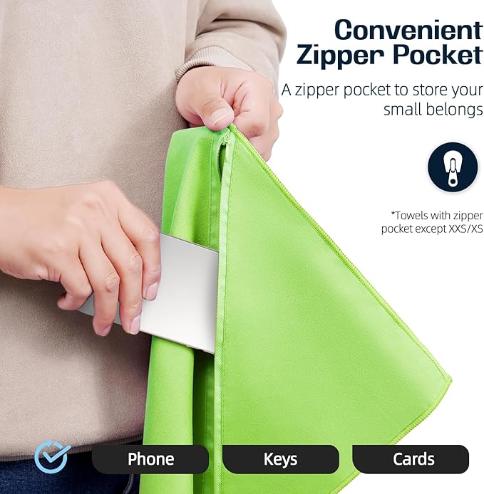 BAGAIL Camping Towel with EVA Case, Compact & Ultra Soft Microfiber Travel Towel - Super Absorbent & Lightweight Quick Dry Towels for Sports, Beach, Gym, Backpacking, Hiking and Yoga