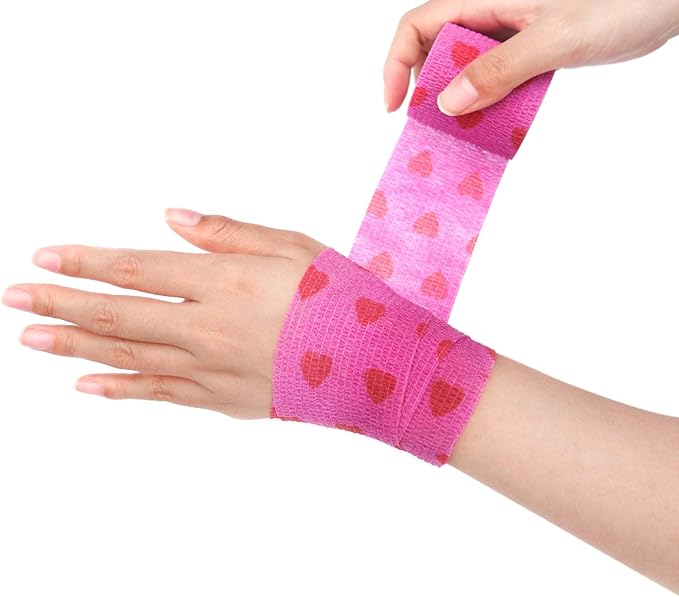 RISEN Cohesive Bandage 2” x 5 Yards, 6 Rolls, Self Adherent Wrap Medical Tape, Adhesive Flexible Breathable First Aid Gauze Ideal for Stretch Athletic