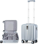 Hanke 14 Inch Underseat Carry On Luggage with Wheels Hard Shell Suitcases Carry On Bag Lightweight Small Mini Suitcase Travel Luggage for Travel（Gray）