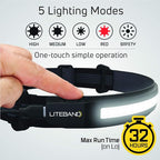 LED Headlamp Liteband Lightweight ACTIV 520 Lumen Bright Head Lamp, Powerful High Rechargeable Battery Powered Headlamps, Camping, Running, Hard Hat Light, Best Rated For Forehead Flashlight, Night