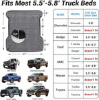 Inflatable Truck Beds Air Mattress for 5.5-5.8Ft with Air Pump,Thickened Flocking Full Size Pickup Short Camping Inflatable Blow Up Mattress with 2 Pillows,Outdoor Camping Car Travel